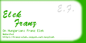 elek franz business card